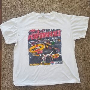Nascar T-shirt Mens XL White Las Vegas Motor Speedway 400 Monster Pennzoil 2018